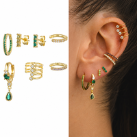 ZUOLA Ensemble de Boucles d'Oreilles Multi-Piercings en Gros, Plaqué Or 18K, Empilables, Fabricant de Parures de Bijoux