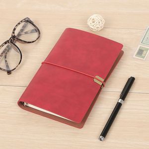 2025 Wholesale Vintage High Quality Handmade Blue Brown Leather <b>A5</b> Spiral Loose-Leaf Refillable Travel Notebook <b>Diary</b> Journal - Product Image 2