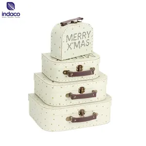 Useful cardboard suitcase gift box cardboard vintage suitcase packaging boxes with handle