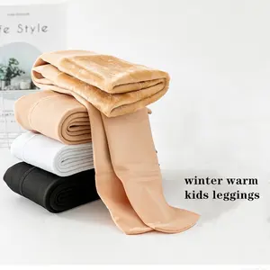 Winter Dikke 300 G Fleece Pluizige Thermische Meisjes Dans Panty Effen Kleur Gezellige Fuzzy Warme Kinderen Panty Leggings