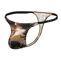 Sous-vêtements Jockstrap pour hommes à imprimé camouflage, avec ceinture à lettres, poche 3D, dos nu, taille basse, extensibles, doux, athlétiques et sexy, vente en gros
