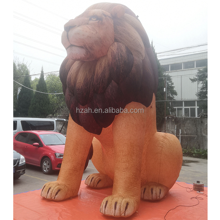 Balão inflável de leão do modelo leão realista, balão de desenho animado para decoração temática