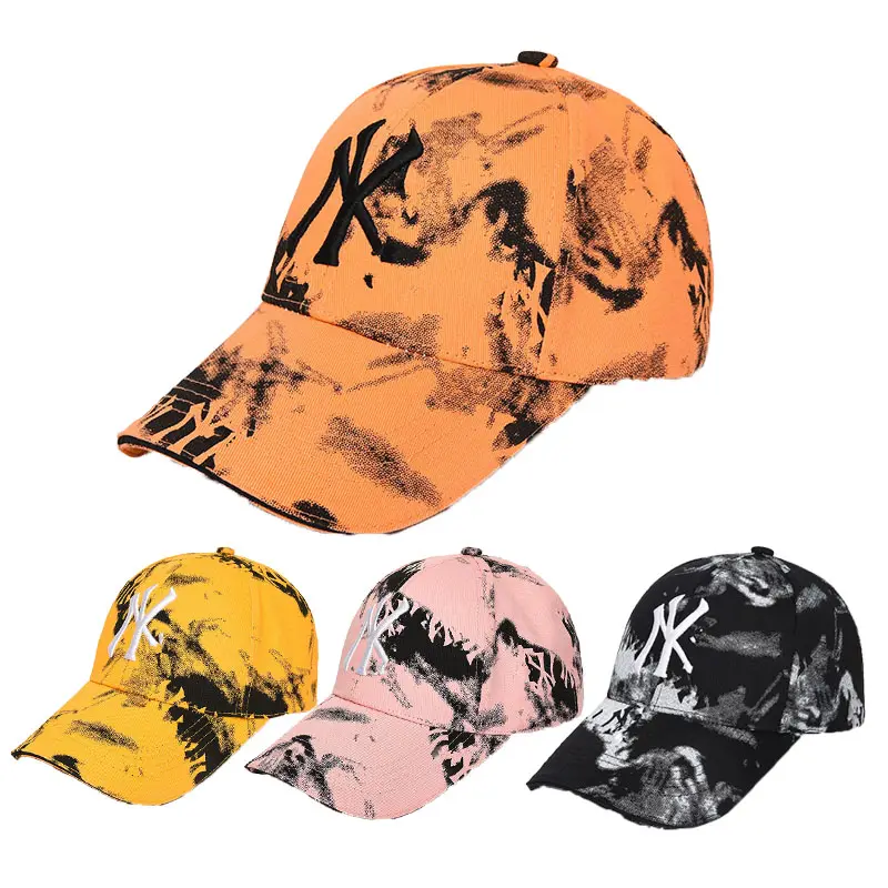 wholesale women baseball caps fashion popular tie dye couples Casual sports Hats for men