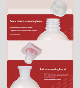 Funil de Separação em Forma de Pêra PP, Funil de Plástico para Laboratório com Escala, Separador de Óleo, Funil de Gotejamento em Forma de Pêra - Product Image 5