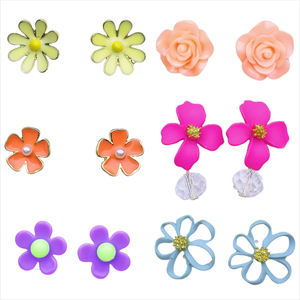 F hộp mù Bông Tai Độc đáo nhiều lớp cánh hoa Hoa Bông tai Hàn Quốc phong cách Nhật Bản phong cách thanh lịch ngọt ngào Phụ Kiện Tai tươi - Product Image 1