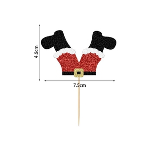 Ensemble de décorations pour cupcakes en forme de jambes de Père Noël pour les fêtes de Noël et les célébrations d'anniversaire, lot en vrac de jambes de Père Noël amusantes - Product Image 4