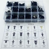415pcs + 35 Porte Rivet Push Clip Noir Voitures Doublé Couverture Barbes Nouvelle Condition Auto Clips et Attaches En Plastique pour Voitures