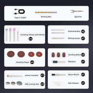 Kit de herramientas rotatorias inalámbricas Creality S146, 3,7 V, 6 velocidades, carga USB para acabado de impresión 3D - Product Image 4
