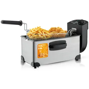 Top selling sliver 3.5l deep fryers electric home use electric deep oil fryer