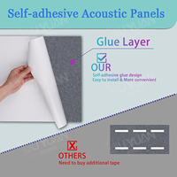 Panneaux acoustiques ignifuges écologiques bicolores en fibre de polyester pour home cinéma, studio d'enregistrement et bureaux