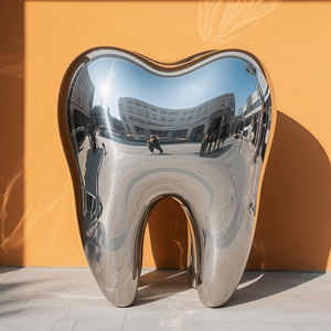 منحوتات أسنان مخصصة من الفولاذ المقاوم للصدأ والمعادن لتزيين عيادات الأسنان - Product Image 4