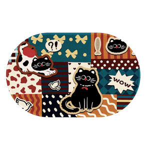 Tapis de bain ovale en polyester, absorbant et à séchage rapide, pour salle de bain - Product Image 1