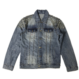 Le plus récent Foret Crâne Rivet Manches Longues Lavage Déchiré <span class=keywords><strong>En</strong></span> Détresse Femmes <span class=keywords><strong>Veste</strong></span> <span class=keywords><strong>En</strong></span> <span class=keywords><strong>Jean</strong></span> - Product Image 2