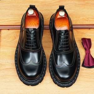 Chaussures en cuir véritable pour hommes, design luxueux, sur mesure, à tige haute, nouveau modèle 2025, chaussures Oxford décontractées pour le travail - Product Image 2