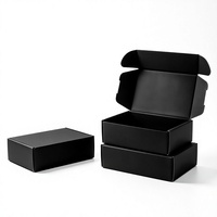 Boîte rectangulaire noire de style avion, intérieur et extérieur, en carton ondulé extra-résistant pour l'e-commerce transfrontalier