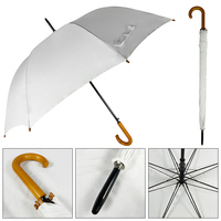 Parapluie de golf robuste à manche en bois, ouverture automatique, coupe-vent, anti-UV, protection contre la pluie et le soleil, logo personnalisé, promotionnel pour entreprises, vente en gros