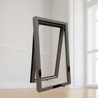 Fenêtres à double auvent en verre personnalisées au design moderne Fenêtre à battant en aluminium Volet intégré Style pivotant vertical