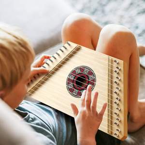 <span class=keywords><strong>Harpe</strong></span> à cordes HSSQ-03 HUASHENG 15 cordes <span class=keywords><strong>en</strong></span> nylon, instrument de musique intéressant <span class=keywords><strong>en</strong></span> métal et bois, <span class=keywords><strong>kit</strong></span> portable avec sac de transport et livres de chansons - Product Image 2