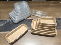 Boîte à sushi jetable en pulpe de canne à sucre, plastique PET PP, compartiment double couche, personnalisée, étanche, résistante à l'huile, boîte d'emballage alimentaire