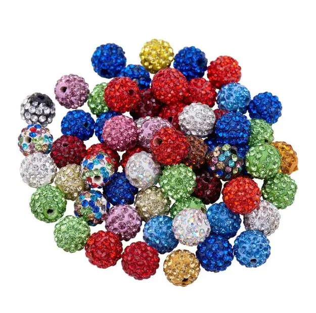 100 Stuks Polymeer Klei Disco Geplaveid Strass Kralen Sprankelende Spacer Losse Kralen 10Mm