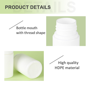 Botella de plástico HDPE blanca de varios tamaños, contenedor vacío para medicamentos, para cápsulas, tabletas, vitaminas, suplementos, con posibilidad de logotipo personalizado. - Product Image 5