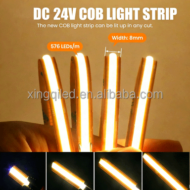 Cob Led Strip 528 320Leds 8MmWidth 24V 12V Free Cuttable Flexible COB Landscape ROHS Certified Home Decor Led Strip 3000K-6500K