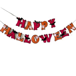 Guirnalda de Fieltro de Halloween con Murciélagos, Fantasmas y Calaveras para Fiestas de Terror, Decoración de Chimeneas y Hogar - Product Image 6