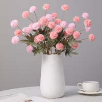 Mini fleurs artificielles en soie, 5 têtes de pissenlit et mini chrysanthèmes, semi-artisanales, tons automnaux, pour décoration de mariage et de salon