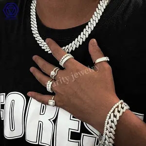 Rarity Hot Selling China Hiphop Jewelry 6mm Men Chain Moissanite Necklace Cuban Link Chain 14k Gold Moissanite Cuban Chain