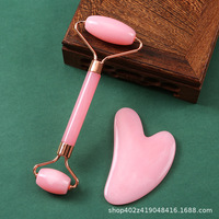 YUEXIU Rouleau de massage facial double tête en résine, non-jade, en forme de cœur, pour les méridiens, ensemble Gua Sha de beauté, Modèle 002, Logo personnalisé, Cadeau