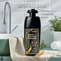 Shampoing temporaire à base de Ginseng et de sésame gris, teinture rapide pour les cheveux, couleur noire, OEM