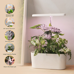 Lampe de culture LED avec rebord de jardinière, pot de plantes rectangulaire minimaliste, idéal pour les plantes vertes mélangées sur le rebord de fenêtre et dans le salon - Product Image 2