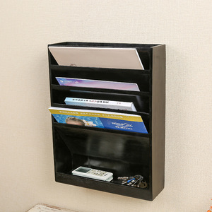 Étagère murale multi-niveaux en bois massif pour magazines, bibliothèque noire à 5 niveaux, durable, pour usage professionnel - Product Image 1