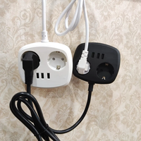 Prix de gros – Prise intelligente portable avec prise UE, 3 ports USB, protection contre les surtensions, 2 prises allemandes, 16A CE
