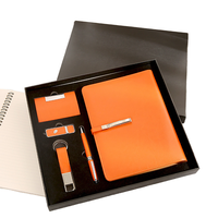 Juego de regalo para hombre con bolígrafo, cuaderno, llavero, estuche para tarjetas de disco en U, impreso digitalmente en 4 colores para seguro educativo