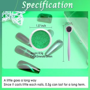 Nuevo Polvo Magnético Verde con Brillo Efecto Ojo de Gato |   Pigmento Metálico Camaleón para Arte de Uñas, Grado Cosmético, Magnético, Colores Personalizables - Product Image 2