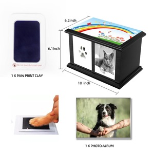 Wooden Pet Urn <b>Memorial</b> <b>Box</b> Rectangle Black Durable Pet Caskets Urns 25.4x15.7x15.5cm - Product Image 4
