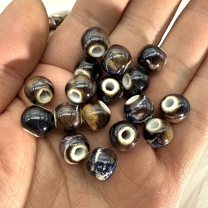Cuentas redondas de cerámica Jingdezhen de gran tamaño, color caramelo, para hacer pulseras, accesorios de joyería hechos a mano. - Product Image 3