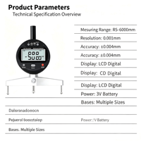 Shance Digital Radius Gauge 70-980mm Electronic Diameter Measuring Instrument for Inner/Outer Arc & Sphere R Measurement ±0.01mm