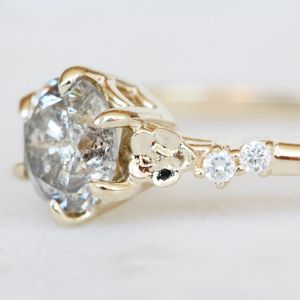 Anillo de moissanita de plata 925, joyería de corte redondo de diamante antiguo chapada en oro, salida de fábrica - Product Image 5