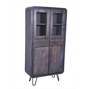 Top Style Solid Wood <b>Wardrobe</b> Living Room Cabinets With 4 Doors and Metal Legs Bedroom Furniture Display <b>Racks</b> Home Decor - Product Image 1