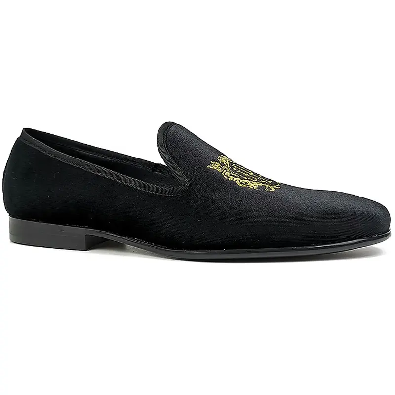 Sepatu Selop Loafer Formal untuk Pria, Sepatu Loafer Rumbai Tuxedo Bordir Beludru Bergaya Vintage, Sepatu Dansa untuk Pria