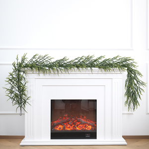 Handmade Norfolk Pine Two-Tone PE Christmas Garland, Ideal for Living Room, Fireplace & <b>Door</b> Frame Decoration - Product Image 1