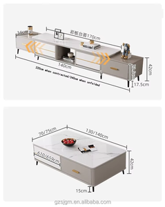 Hiện đại bằng gỗ Đồ nội thất nhà Set cho phòng khách <span class=keywords><strong>TV</strong></span> đứng với nối dài bên lưu trữ tủ và Bàn cà phê - Product Image 6