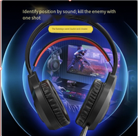 Casque de jeu filaire circum-auriculaire V6S E-sports transfrontalier, étanche IPX-4 pour PUBG, ordinateur de bureau/ordinateur portable, lumineux, vente en gros
