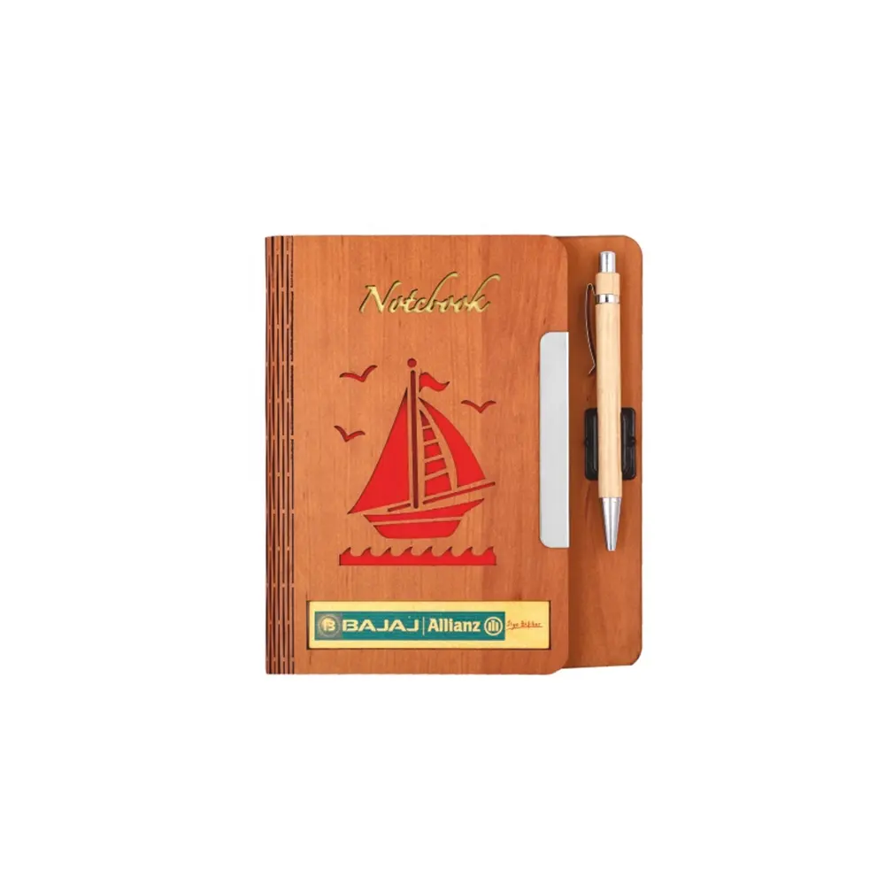 Wooden Diary Cover with Pen Customized Logo Fashion Promotional Gifts Corporate Gifts for Staff Personalized wooden notebook