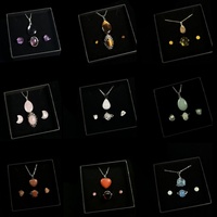 Bestseller Natuurlijke Kristal Voor Sieraden Kostbare Edelsteen Oorbel Ring Kristal Edelsteen Sieraden Sets Voor Valentines Cadeau