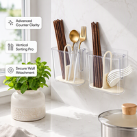 Boîte de rangement murale en plastique pour baguettes, petite, de qualité alimentaire, avec drainage, pour cuisine domestique