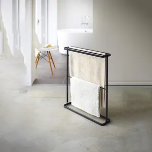 JH-机械现代设计浴巾衣架浴室收纳器储物架干架金属钢独立式毛巾架
