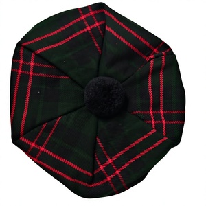 Sombrero escocés Tam o Shanter de lana tartán con pompón - Product Image 1
